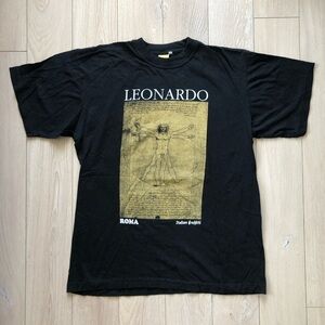 Leonardo da Vinci Black Graphic T-Shirt in Black Size XL